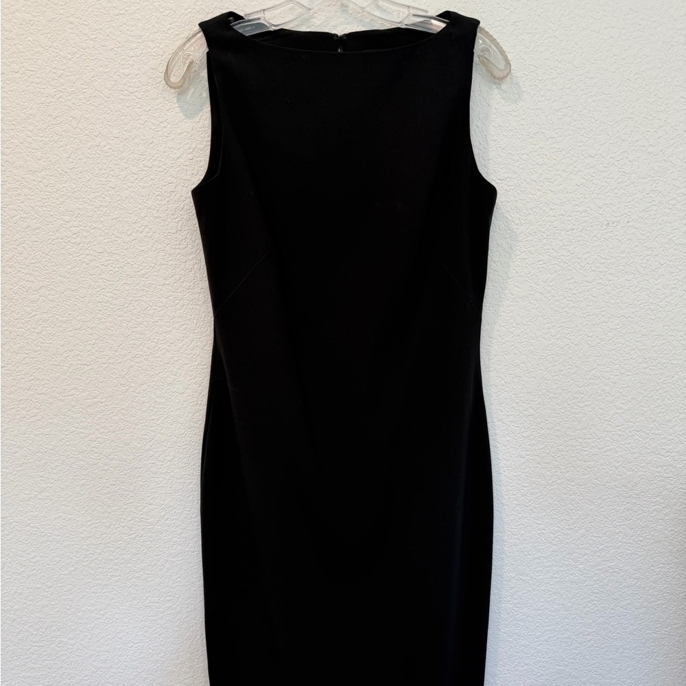 Theory Black Midi Dress Boat Neckline Size 10